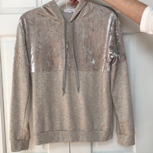 Grey Velour Hoodie